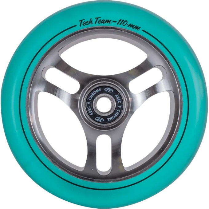 Колесо TECH TEAM для самоката X-Treme 110*24мм TRIANGLE, sea blue transparent NN007702